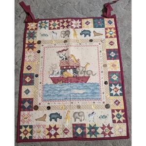 Handmade Multi Color Baby Quilt Noah's Ark 32 By 40